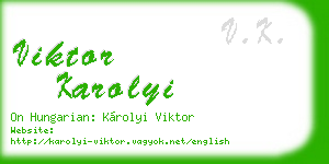 viktor karolyi business card